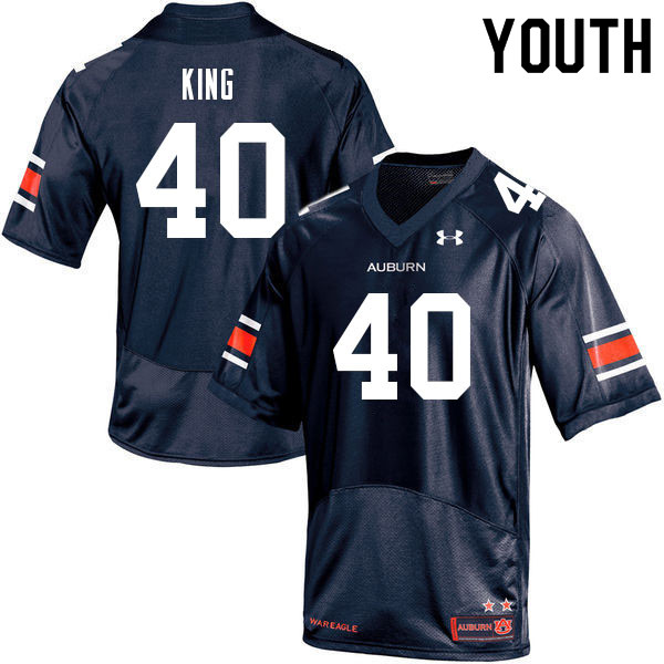 Auburn Tigers Youth Landen King #40 Navy Under Armour Stitched College 2021 NCAA Authentic Football Jersey ZHM2674CE